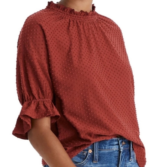 Madewell Tops - Texture & Thread by Madewell Clip Dot Ruffle Top